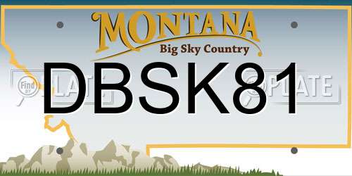 DBSK81 Montana License Plate