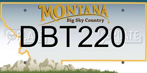 DBT220 Montana License Plate