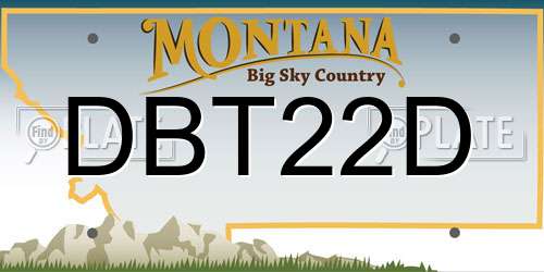 DBT22D Montana License Plate