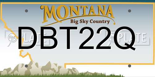 DBT22Q Montana License Plate