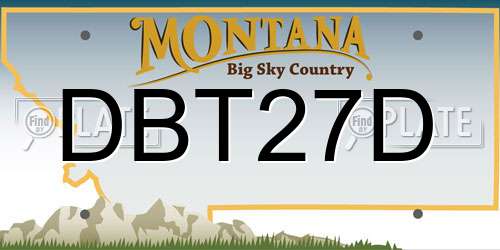 DBT27D Montana License Plate
