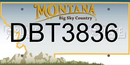 DBT3836 Montana License Plate
