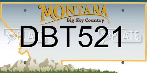DBT521 Montana License Plate