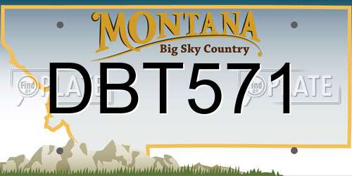 DBT571 Montana License Plate