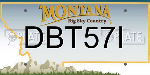 DBT57I Montana License Plate