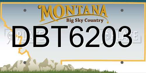 DBT6203 Montana License Plate