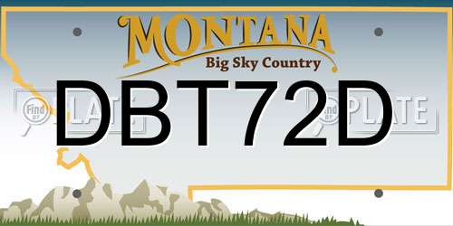 DBT72D Montana License Plate