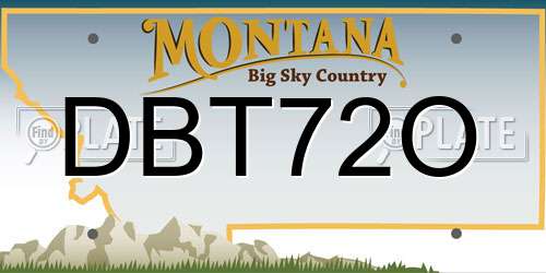 DBT72O Montana License Plate