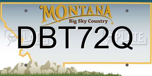 DBT72Q Montana License Plate