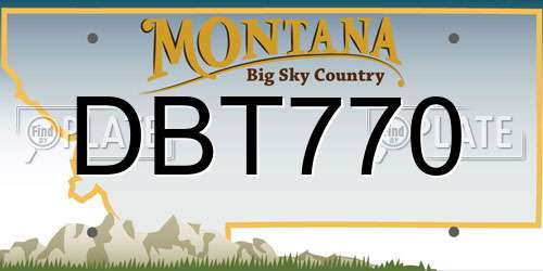 DBT770 Montana License Plate