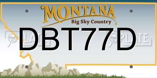 DBT77D Montana License Plate