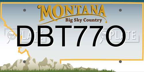 DBT77O Montana License Plate