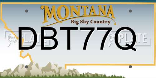 DBT77Q Montana License Plate