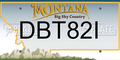 DBT82I Montana License Plate