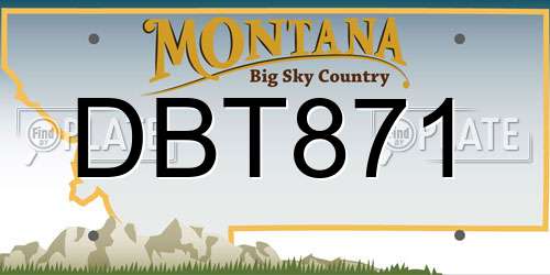 DBT871 Montana License Plate