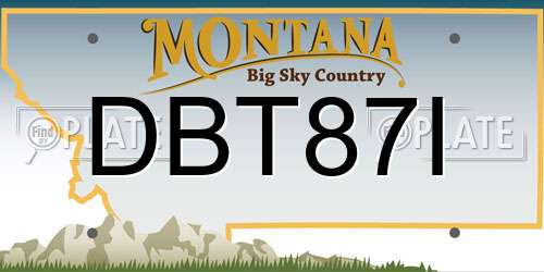 DBT87I Montana License Plate