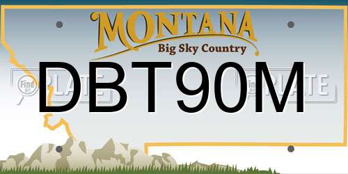 DBT90M Montana License Plate