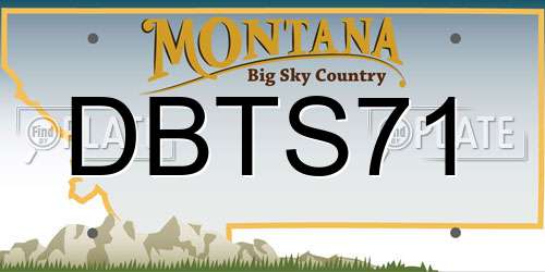 DBTS71 Montana License Plate