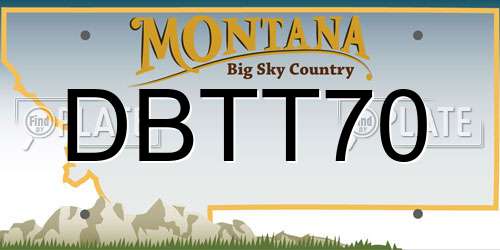 DBTT70 Montana License Plate