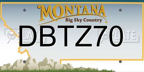 DBTZ70 Montana License Plate