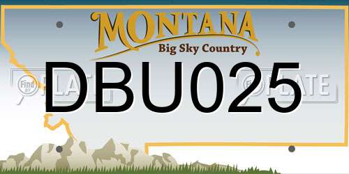 DBU025 Montana License Plate