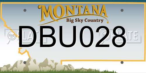 DBU028 Montana License Plate