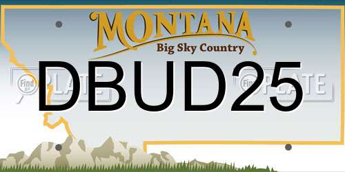 DBUD25 Montana License Plate