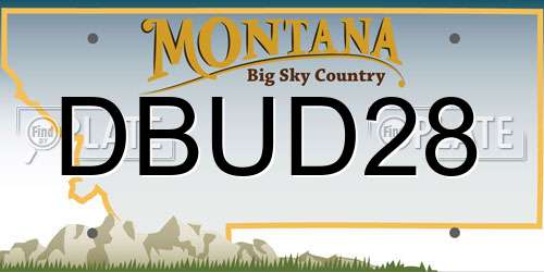 DBUD28 Montana License Plate