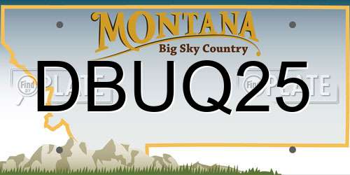 DBUQ25 Montana License Plate