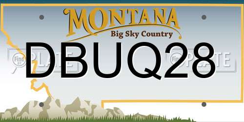 DBUQ28 Montana License Plate