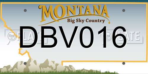 DBV016 Montana License Plate