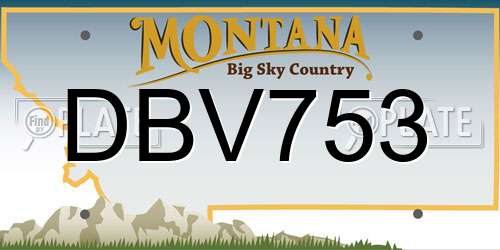 DBV753 Montana License Plate