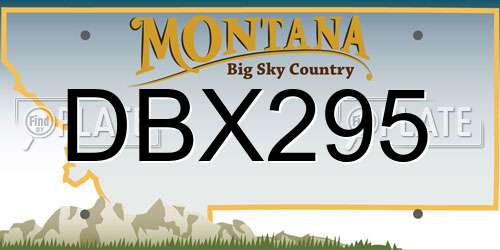 DBX295 Montana License Plate