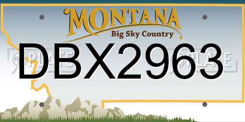 DBX2963 Montana License Plate