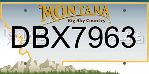 DBX7963 Montana License Plate