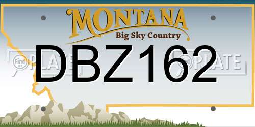 DBZ162 Montana License Plate