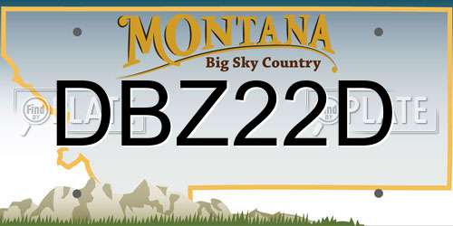 DBZ22D Montana License Plate