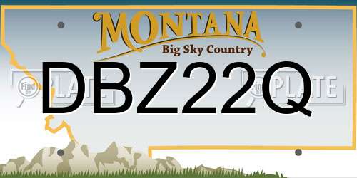DBZ22Q Montana License Plate