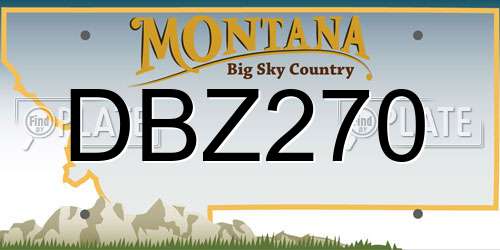 DBZ270 Montana License Plate