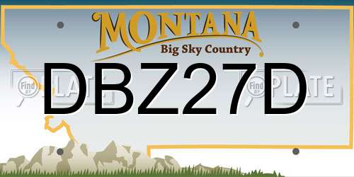 DBZ27D Montana License Plate