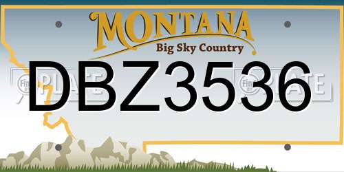 DBZ3536 Montana License Plate