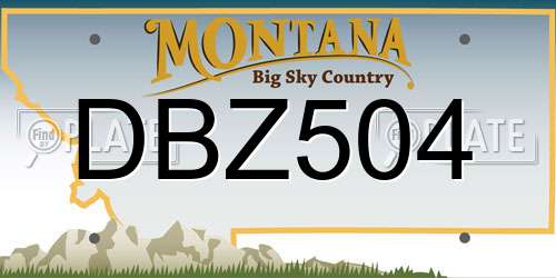 DBZ504 Montana License Plate