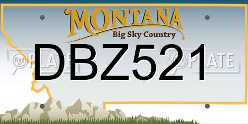 DBZ521 Montana License Plate