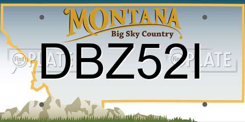 DBZ52I Montana License Plate
