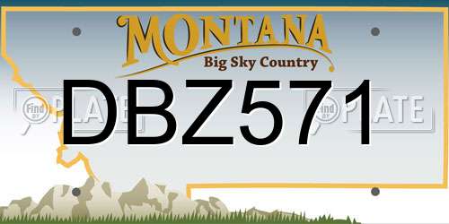 DBZ571 Montana License Plate