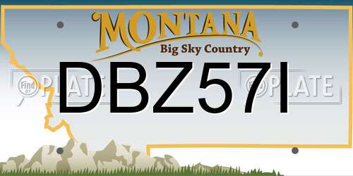 DBZ57I Montana License Plate