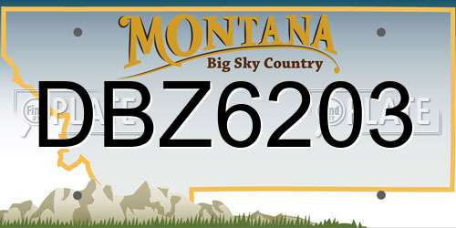 DBZ6203 Montana License Plate