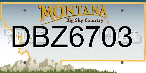 DBZ6703 Montana License Plate