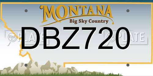 DBZ720 Montana License Plate
