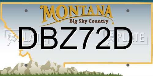 DBZ72D Montana License Plate